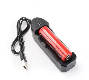 3.7V Li-ion pil şarj cihazı tek yuvalı USB LED ışık için Fit 14500/16340/18650