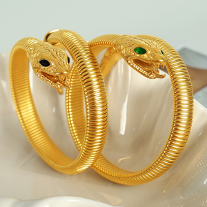 Snake <b>Cuff</b> <b>Bracelet</b> Gold <b>Silver</b> Tone Unisex Fashion Jewelry Animal Shape Trendy Wristband - Product Image 2