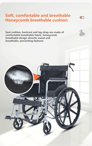 Fauteuil roulant pliable manuel utilisé médical de voyage portatif pour les aînés et les fauteuils roulants pour les personnes handicapées avec le parapluie - Product Image 5
