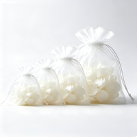 Sacs en organza couleur unie en vrac avec cordon de serrage, pochettes en organza transparentes unies pour cadeaux de mariage, bijoux, emballage cadeau, impression personnalisée
