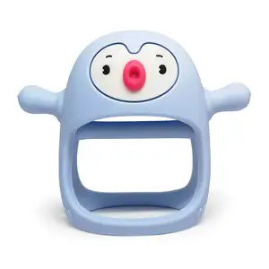 2022 Penguin Buddy Never Drop 3+ Months Anti Dropping Wrist Hand Teethers Infants Baby Chew Toys for Sucking Needs