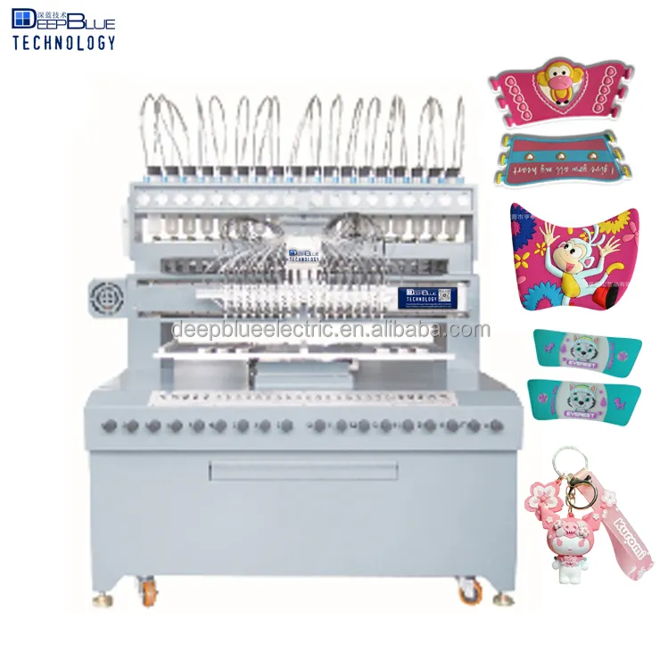 18 Color PVC Keychain Making Machine Rubber PVC Jeans Label Patch Machine Silicone Dispensing Machine