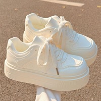 Chaussures de skate à plateforme pour femmes, couleur pastel, blanc rose, baskets décontractées respirantes à lacets, chaussures de rue, OEM ODM, logo personnalisé