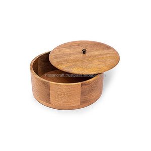 Hot Selling 100% Natural Pure Quality Handmade Wood Bowl Polished Box Pot Serving Home Hotel Restaurant Party Eco-Friendly - Product Image 1
