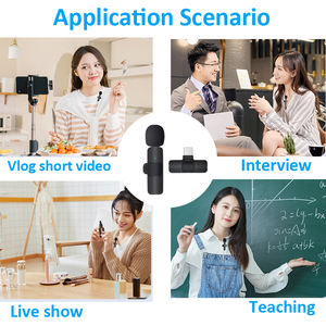 K9- Dual 2 Mic Lavalier <span class=keywords><strong>Mini</strong></span>-Mikro mikrofon Clip Mikrofon für IOS Android Mobiltelefon iPad Tonunterstützung Mikrofon - Product Image 6