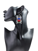Best-seller Personnalité Drôle Partie Boucles D'oreilles Bijoux Coloré Double Face Imprimé Insecte Beetle Dangle Boucles D'oreilles 2024