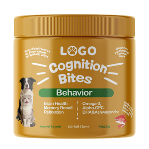 Complément alimentaire biologique pour animaux de compagnie de qualité supérieure, riche en protéines, sous forme de friandises molles pour chiens et chats, avec oméga 3 DHA, favorise la santé cérébrale - Product Image 1