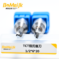 BoMeiJK Fraise droite personnalisable TCT à 2 dents, hélice 45°, HRC65, OEM ODM pour le travail du bois