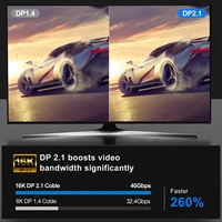 Cable DP 2.1 de Alta Calidad, 16K 80Gbps, Cable DP 2.1 DP a DP Macho a Macho, Cable de Audio y Video HDR para Monitor, Laptop, Proyector