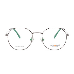 Gafas de Metal Gris Jack con Marco Octagonal Completo 5081, Lentes Planas Anti-UV Unisex de Estilo Retro Artístico - Product Image 5