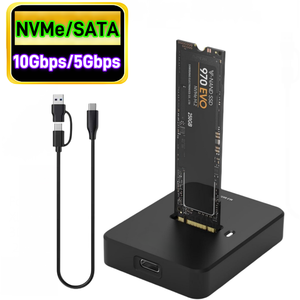 <span class=keywords><strong>M</strong></span>.2 NVMe Pcie & SATA NGFF إلى USB C محطة إرساء بروتوكول مزدوج SSD قارئ محول USB Type-C 10Gbps حاوية SSD خارجية - Product Image 1