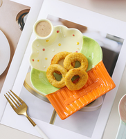 Assiette de service en céramique écologique pour Noël, mignonne et festive, idéale pour les fêtes, les collations, les frites et les amuse-gueules – En stock