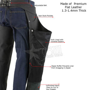 Chaps de haute qualité Chaps d'équitation Équipement en cuir de vache Chaps en cuir véritable à vendre - Product Image 6