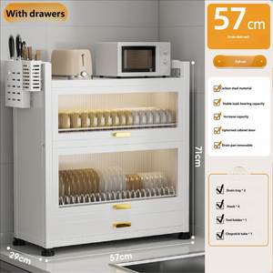 ชั้นวางชามกันฝุ่นแบบกันน้ำสองชั้น ผลิตจากเหล็กคาร์บอน เป็นมิตรกับสิ่งแวดล้อม ใช้ได้กับประตูและเคาน์เตอร์อเนกประสงค์ กล่องเก็บของทันสมัยสำหรับใช้ในครัวเรือน - Product Image 5