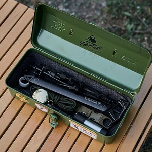 Boîte à outils portable en acier pour <span class=keywords><strong>camping</strong></span> en plein air, organisateur d'accessoires en métal avec poignée de transport et <span class=keywords><strong>loquet</strong></span> pour le <span class=keywords><strong>camping</strong></span> - Product Image 2