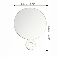 Miroir compact rond en acier inoxydable coloré avec étui en cuir PU