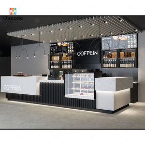 Quiosco de Café de Lujo para Centro Comercial, Elegante Mostrador de Acero Inoxidable y MDF, Diseño Interior Completo Personalizado y Ecológico - Product Image 1