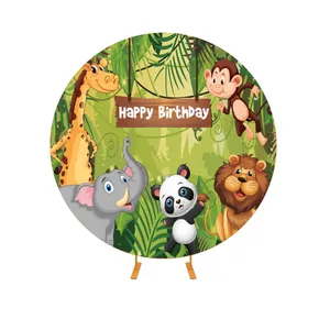 2M Animal Theme Party Supplies Kinder Geburtstag Cartoon Hintergrund Wild One Party Hintergrund Geschlecht enthüllen Bankett Dekoration X6141