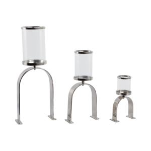 Portacandele in Vetro Contemporaneo con Base Arcuata, Candelabro a Colonna per Caminetto, Tavolino da Caffè, Arredamento Camera da Letto - Product Image 2