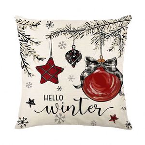 New Printed Pillowcase Christmas Elk Home Sofa Decoration <b>Cover</b> Bedside <b>Cushion</b> - Product Image 6