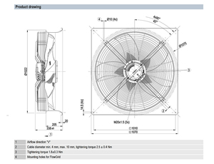 Ventilateur EC haute efficacité ebm-papst W3G910-KS35-03, ventilateur intelligent à économie d'énergie pour systèmes de ventilation industrielle HVAC - Product Image 2