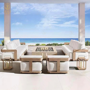 ชุดเฟอร์นิเจอร์ลานบ้านเหล็กหล่อทันสมัย ชุดโซฟากลางแจ้งสำหรับโรงแรม พร้อมผ้ากันน้ำสำหรับชุดเฟอร์นิเจอร์สวน - Product Image 1