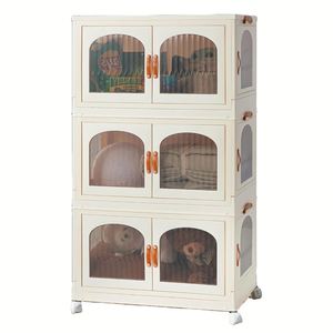 Rectangle Eco-Friendly Collapsible Stackable Storage <b>Bins</b> <b>Lids</b> Wheels PP+PET 35L+ 10kg+ Folding Box Foldable Clothing Cabinet - Product Image 1