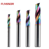 Fraise à queue en carbure à une dent, revêtement DLC pour fraisage CNC de l'aluminium, queue de 3,175 mm