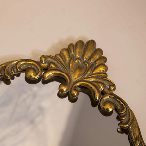 Luxury Oval <strong>Mirror</strong>, Gold Frame &amp; Floral Decor, Adds Charm to Any Decor <strong>Setting</strong> - Product Image 4