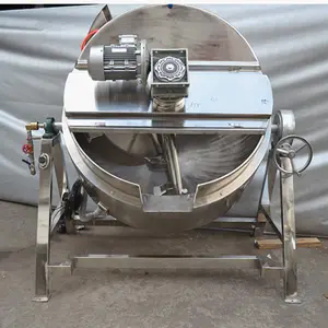 Autocuiseur vertical cintré à vapeur de 50 ~ 1000l, avec système d'agateur/sauce tomate, confiture, équipement de cuisson à la vapeur