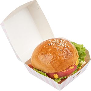 Boîte d'emballage alimentaire en papier kraft jetable écologique, taille personnalisée, impression personnalisée, vente chaude en usine, boîte à hamburger - Product Image 3
