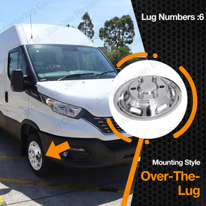 Coprimozzo Ruota da 16 Pollici per <span class=keywords><strong>Iveco</strong></span> <span class=keywords><strong>Daily</strong></span> 50C/Ford Transit con Ruote Gemellate dal 2016 in poi, in Acciaio Inox Lucidato a Specchio per <span class=keywords><strong>Camion</strong></span> - Product Image 6