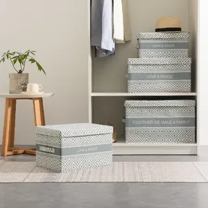 Caixa organizadora de armário dobrável, recipientes com tampa para casa, quarto, escritório, caixas de armazenamento de linho de tecido com tampas