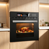 Four à vapeur combiné encastrable 40L-60L avec écran couleur, four électrique intelligent 3-en-1, intérieur en acier inoxydable pour cuisine domestique