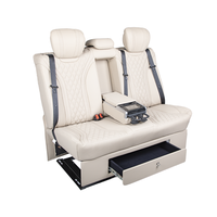 Siège banquette en cuir VIP de luxe pour Mercedes Sprinter Van avec surpiqûres en diamant et tiroir de rangement