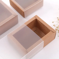 Boîte d'emballage à tiroir rectangulaire en papier kraft pliable avec impression en carton personnalisée en gros avec couvercle en PVC