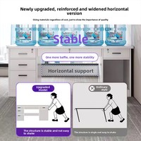 Bureau d'ordinateur moderne et minimaliste en acier avec tiroir verrouillable pour médecins et comptables
