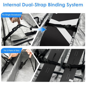 Borsa Imbottita <span class=keywords><strong>per</strong></span> Sci con Ruote in Poliestere, Custodia <span class=keywords><strong>per</strong></span> Snowboard con Tracolla e Tasche Esterne <span class=keywords><strong>per</strong></span> Attrezzatura da Sci - Product Image 4