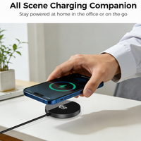 Stasiun Pengisian Daya Nirkabel Magnetik 25W Bersertifikasi OEM dari Aluminium Alloy .2 dengan Dudukan Ponsel, Pengisian Cepat untuk iPhone dan AirPods