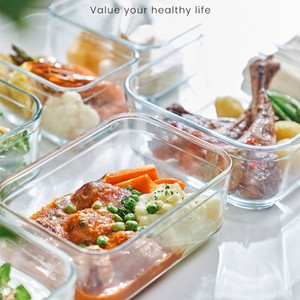 Boîte de rangement pour réfrigérateur avec séparateur amovible, récipient en verre transparent pour fruits et légumes, pour la conservation des aliments frais, organisateur de cuisine - Product Image 5