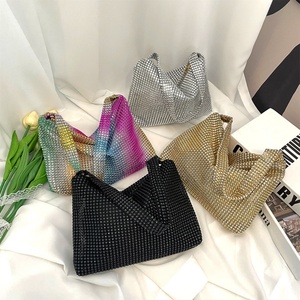 Fashionable Simple Design Vintage Rhinestone Luxury Women Bag Crystal <b>Purse</b> Colorful Shoulder Bag - Product Image 4
