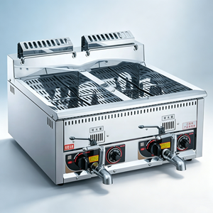 Friteuse industrielle à gaz double cuve 12L+12L pour frites, design relevable, pour comptoir, conforme aux normes alimentaires commerciales - Product Image 5