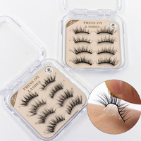 Nouvelles extensions de cils Patent Lazy Girl faites à la main, sans colle, vente en gros, longue durée, pré-collées, à poser, demi-cils
