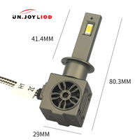 Ampoule de phare de voiture LED H1 à forte puissance avec ventilateur de refroidissement, 6000K, large plage de tension, vente en gros, logo personnalisé