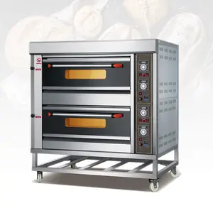 2 Deck 4 Tray Electric Cake Pizza Baking Equipment Bakery Oven Commercial Machine Double Deck Oven Gas Bread Baking Oven