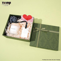 Boîte cadeau rigide en papier kraft personnalisée avec nœud en ruban, finition laminée pour l'emballage de cosmétiques et de trousses de maquillage