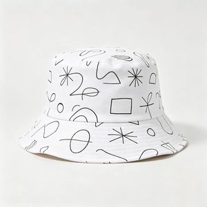 Unisex Bucket Hat <b>Abstract</b> Geometric Graffiti Silk Screen <b>Print</b> Fisherman Cap Custom Outdoor Hat Vietnam Factory Wholesale - Product Image 1