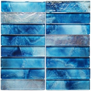 Mosaïque <span class=keywords><strong>de</strong></span> piscine en verre premium 12x12'' bleu cristal givré pour la ligne <span class=keywords><strong>de</strong></span> délimitation <span class=keywords><strong>de</strong></span> la piscine - Product Image 3