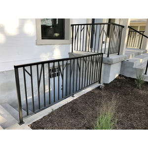 Balustrades et mains courantes extérieures en fer forgé personnalisées, conceptions de <span class=keywords><strong>garde</strong></span>-<span class=keywords><strong>corps</strong></span> d'escaliers en métal pour maisons et hôtels en plein air - Product Image 5