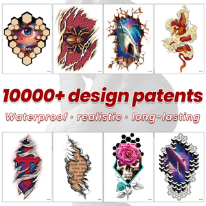 Autocollants de tatouage temporaire personnalisés dessins à manches complètes et demi sur papier blanc-<span class=keywords><strong>graphique</strong></span> toboggan aquatique - Product Image 6